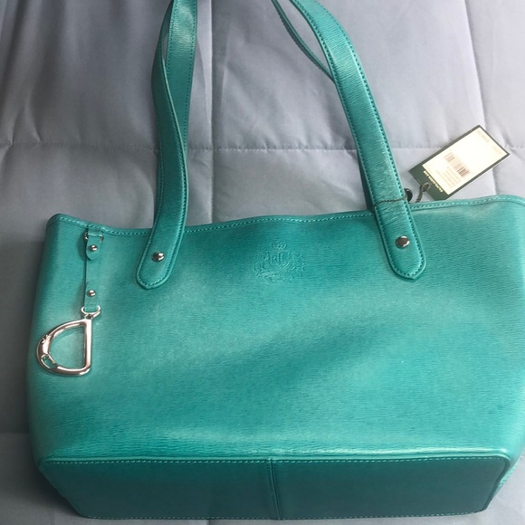 Vintage Ralph Lauren Newberry Shopper Turquoise - Picture 1 of 6